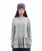 AMES-WORLDWIDE Frill Layered Longsleeve Tee Gray