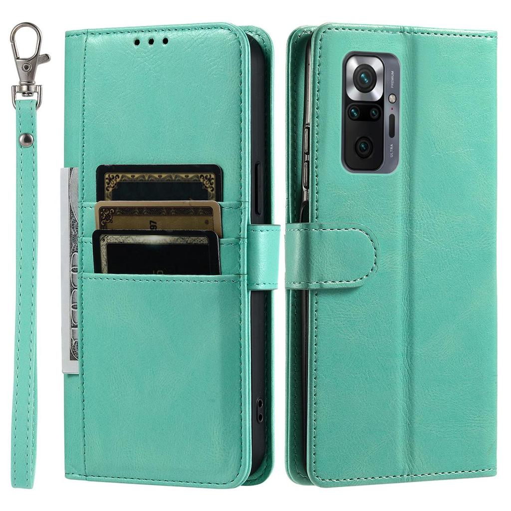 Cover for Xiaomi Redmi Note 10 Pro 4G Retro PU Leather Flip Wallet Phone Case Multi Card Slots