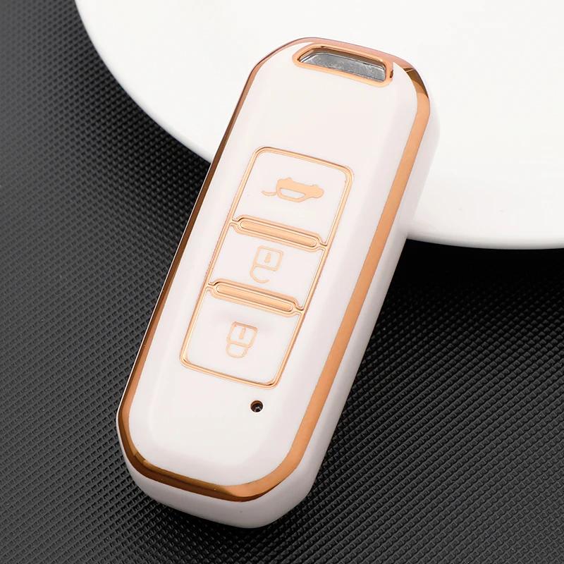 Gold Edge TPU Car Remote Key Cover Case Bag Shell Holder for Wuling Hongguang S Baojun 510 730 360 560 RS-5 530 630 Accessories