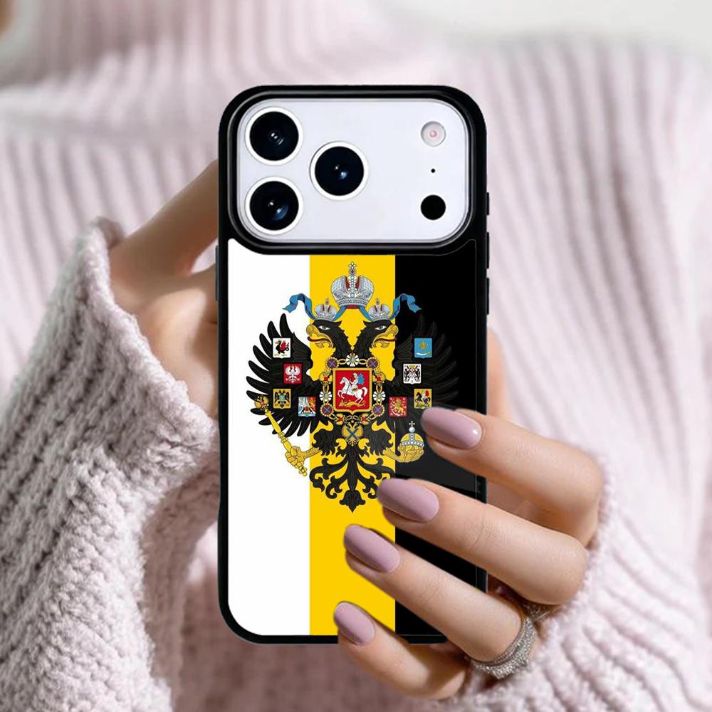 Russian Coat of Arms Phone Case For Apple iPhone 17 Air 16E 15 14 Plus 13 12 11 Pro Max Mini Funda Cover