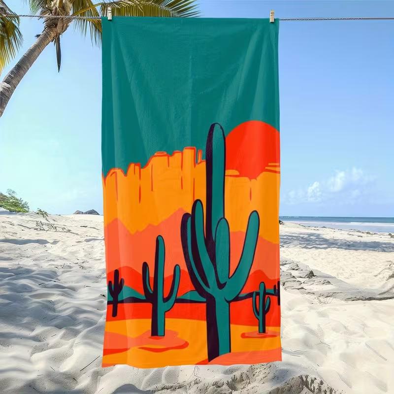 Pastel Macaron Color Daisy Flower Beach Towel Gradient Soft Floral Absorbent Sand Resistant Towel Girly Style Beach Trip Pool