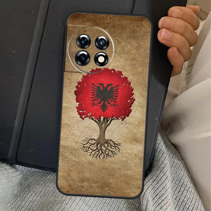 Albania Flag Eagle Case For OnePlus 13R 12R 10R 13T 10T 8T 15 13 12 11 Nord CE 4 3 2 Lite N20 N30 Nord 5 Cover