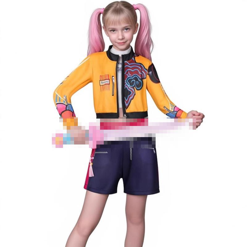 Kpop Demon Hunters Rumi Mira Zoey Kids Cosplay Costume Dress Party Halloween