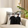 cpXiao Zhanwang Yibo cp Cushion Cover Reversible Plush Pillow Cover Soft Fluffy Home Decor for Sofa Bedroom