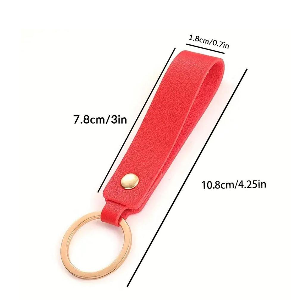 Creative Solid Color PU Leather Keychain | Small Gift for Business