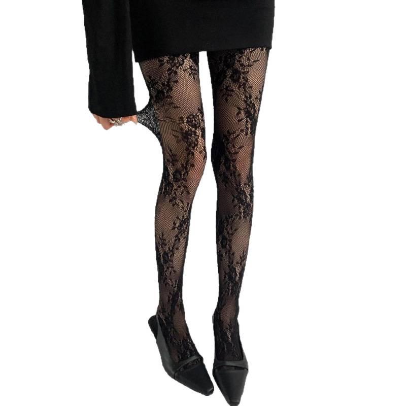 Chic Tattoo Lace Fishnet Stockings - Sexy Mesh Tights for Nightclubs