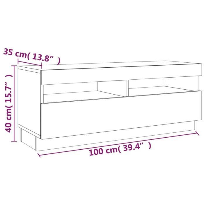 VidaXL Ensemble de Meubles TV avec Lumières LED 2 pcs Centres de Divertissement Armoires Multimédia Meubles de Salle de 3120171