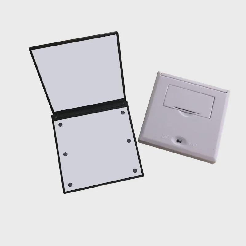 Oglindă de machiaj LED portabilă - Oglindă pătrată mini luminoasă cu lumină