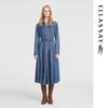 Women's Lyocell Denim A-Line Midi Dress