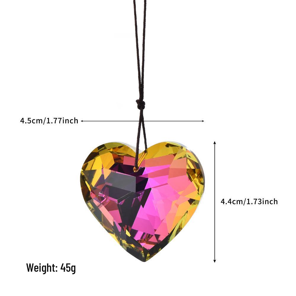 45mm Peach Heart Crystal Prism Pendant for Jewelry & Chandelier Décor