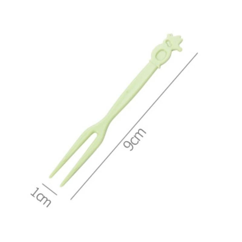 Mini tenedor de fruta de granja de animales de dibujos animados para niños, palillos de fruta, tenedor para refrigerio, pastel, accesorios para bento, postre, comida