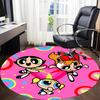 1pcPowerpuff Girls Office Round Area Rug, Indoor Mat Suitable For Office, Under Office Chairs Bedroom Living Room Home Decor, Room Deco