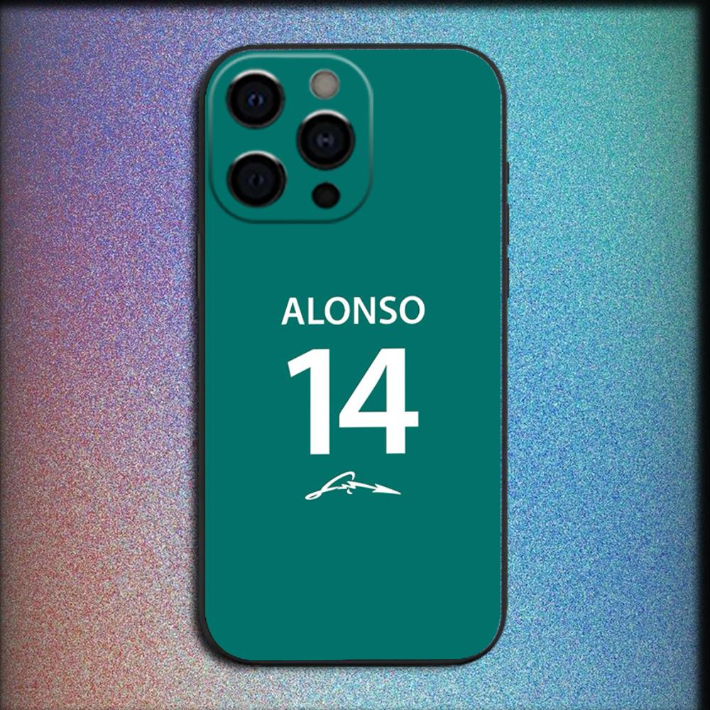 14 Driver F-Fernando Alonso Phone Case For iPhone 16,15,14,13,12,11,Pro,X,XS,Max,XR,Plus,Mini Soft Black Cover