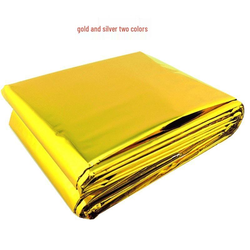 Outdoor Portable Multipurpose First Aid Blanket 210x130 Cm - Double-Sided Silver Survival Blanket with Thermal and Sun Protection