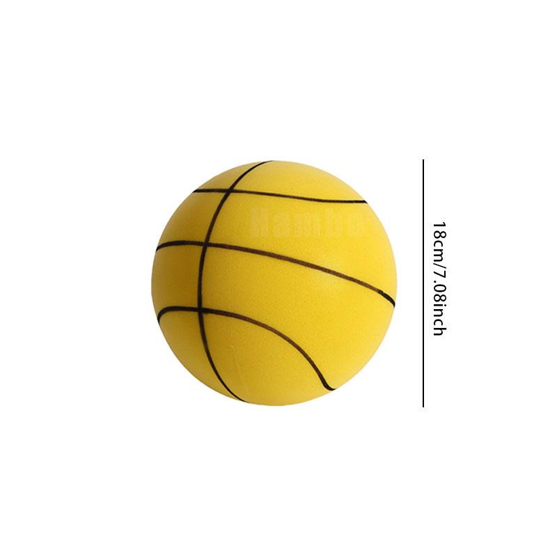 18Cm Silent Basketball Racket Ball For Children'S Indoor Training Baby Silent Sponge Elastic Small Leather Ball Toys
