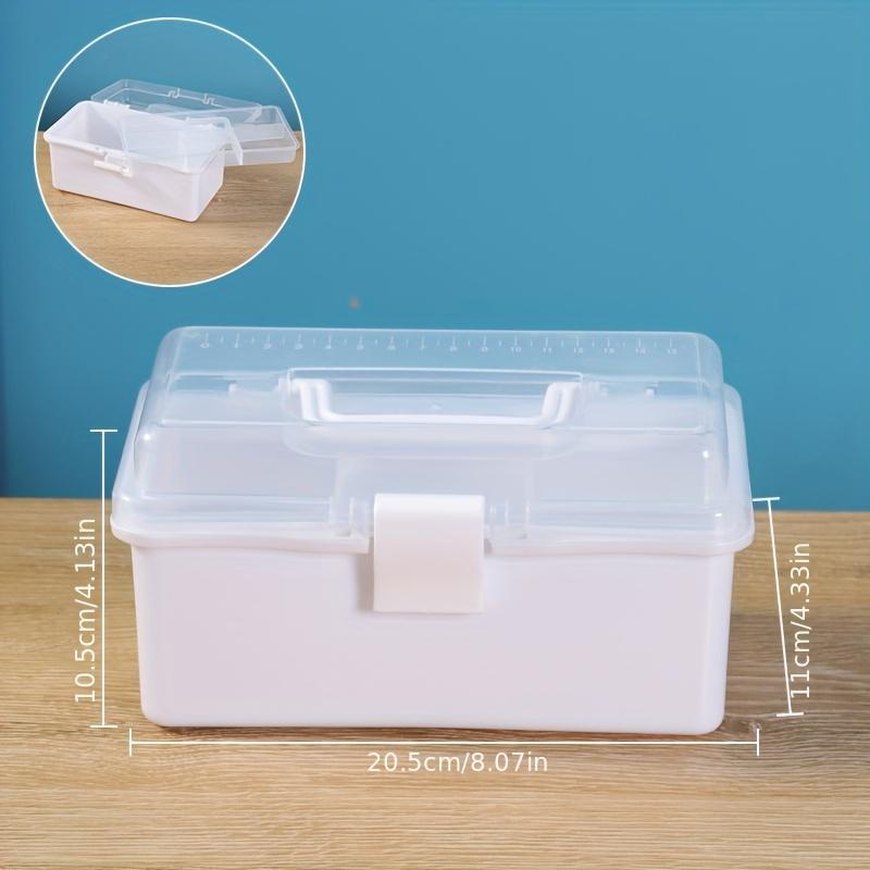 Large Capacity Transparent Plastic Folding Tool Storage Box - Portable with Handle Storage, Suitable for Home and Garage Tools