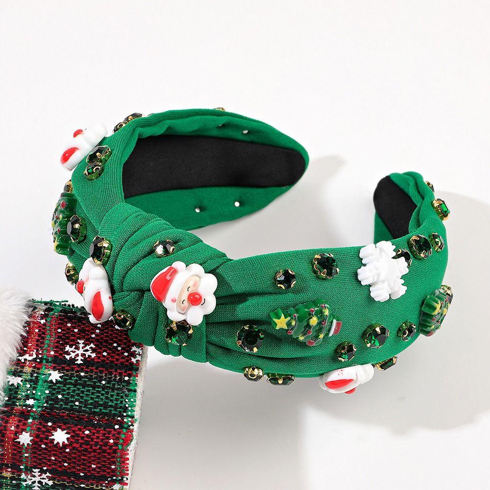 Crystal Top Knot Headwear Beaded Head Hoop Luxury Christmas Wide Headbands  Women