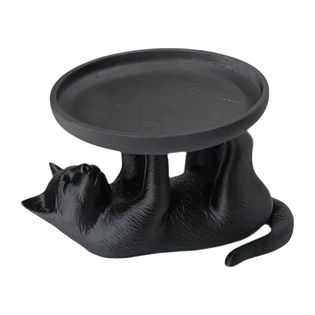 3D Printed Fun Cat Jewelry Tray, Playful And Cute Cat Design, Novel Style, Ideal For Desktop Organization Black/White