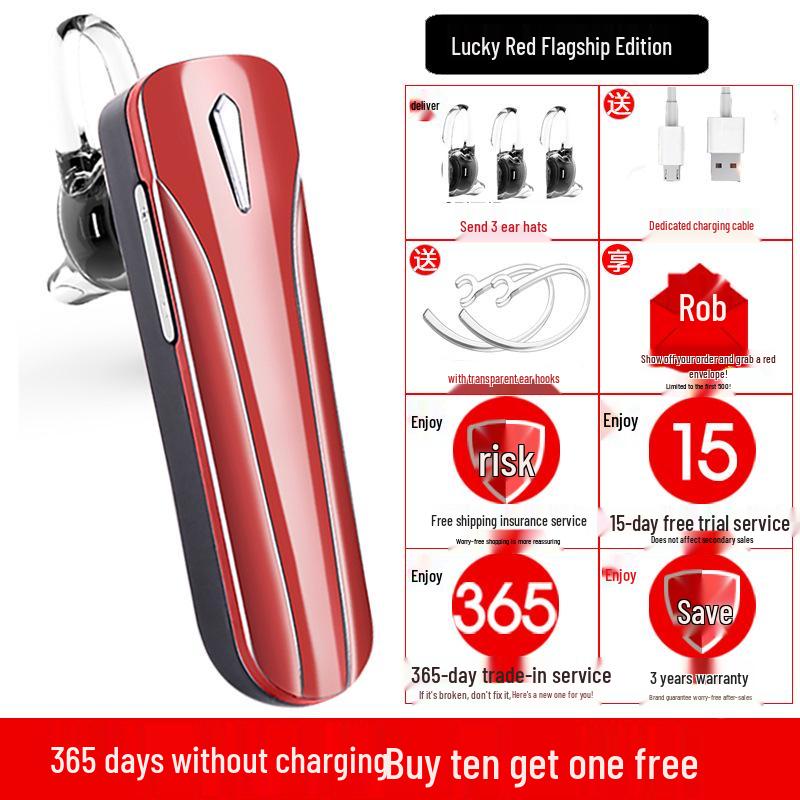 Universal Bluetooth 5.3 Sports Headset: Ultra-Long Battery, In-Ear/Over-Ear Design for Driving & Running