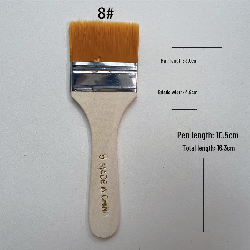 Nylon Bristle Brush with Wood Handle - Versatile for Painting, BBQ, and Cleaning