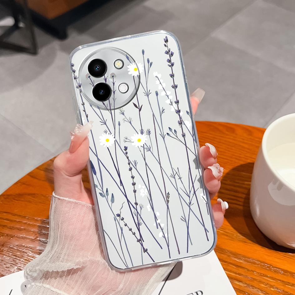 Luxusní Krásné Květinové Kryty Pouzder Pro Vivo V30e Y38 Y200E Y100 (IDN) Y28 V40 Lite Kryt Pouzdro Měkký TPU Silikon Proti Pádu Průhledné Obaly na Telefon Skořepina