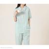 Yes Family Double Gauze Pajama Short Check Size Green Check Women's Set, 100% Cotton, Sleeves, Pattern, L,