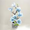 New Multi-Bloom Simulated Magnolia DIY Flower Pot Artificial Faux Plants Faux Flowers Plastic Fake Flower Home Decor