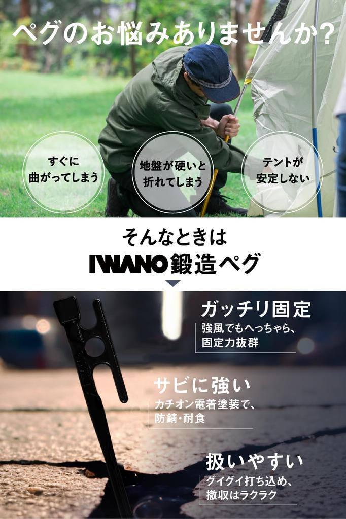 [IWANO] Forged Peg 30cm Made In Japan [Will Not Come Out Unless Removed] Cationic Electrodeposition Coating Gives an Irresistible Jerky Feeling When