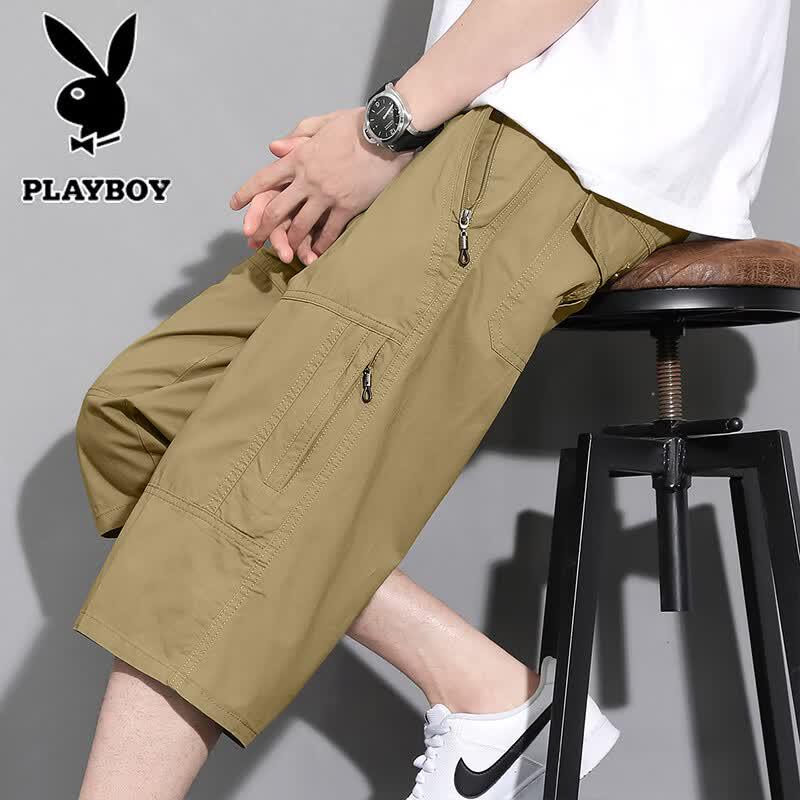 PLAYBOY Men s Summer Quick-Dry Seven-Point Shorts 5XL земля желтый