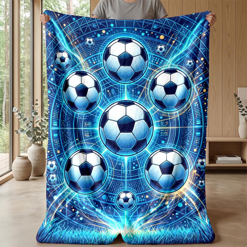 Soccer Ball Explosion Theme blanket Lightweight Warm Flannel Blanket Decorative Throw Blanket for Home Decoration