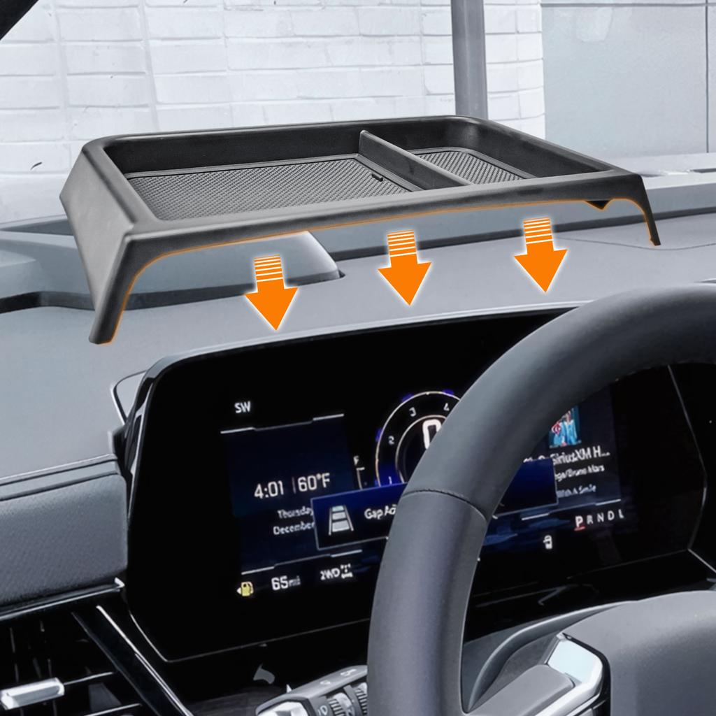 For 2025 Chevy Suburban/Tahoe Center Console Dashboard Tray Organizer Behind Screen Dash Board Storage Box Interior Accessories