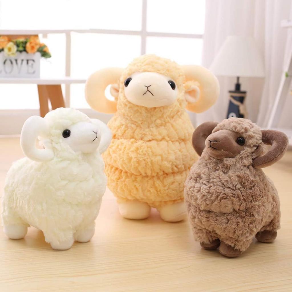 GrnArt Sheep Plush Toy Pillow Cute Animal Toy for Birthday Celebration Entrance Day Gift 3 Colors Available - Soft, Squishy, Kids, Girlfriends, Gift,