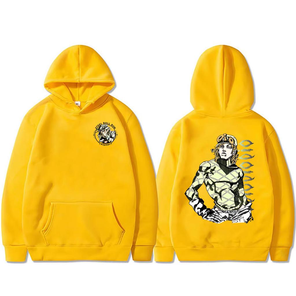 Anime Jojo Bizarre Adventure Steel Ball Run Hoodie Manga Diego Brando Print Sweatshirt Unisex Fashion Casual Pullover Hoodies