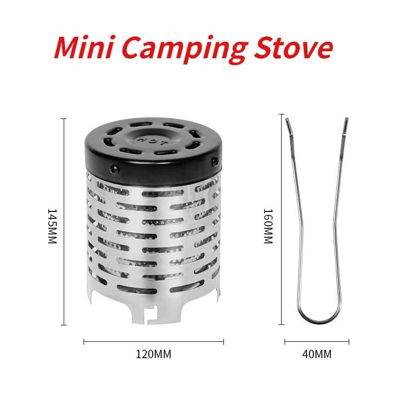 Outdoor Portable Mini Camping Stove Tent Heater Winter Hiking Camp Stove Windproof Cover Outdoor Survival Tool Accessories