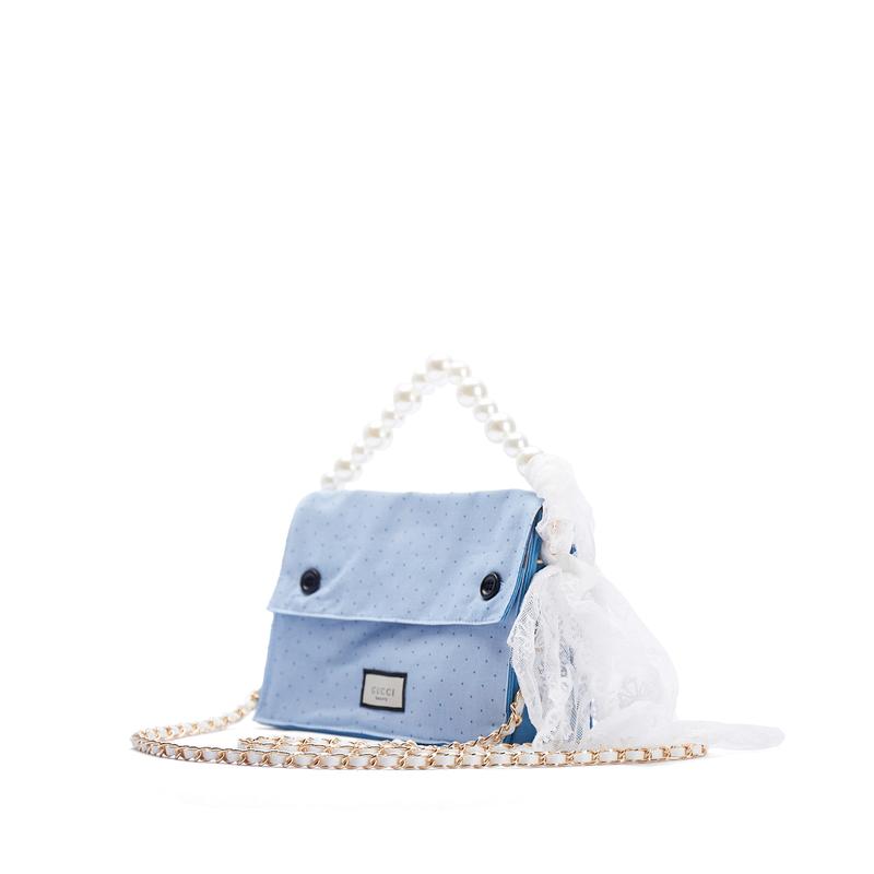 Gucci Cosmetic bag/toiletry bag [Customized Bag] Bubble Jellyfish Blues Girl Hand-Body Crossbody Storage and Portability Canvas Commuting blues girl