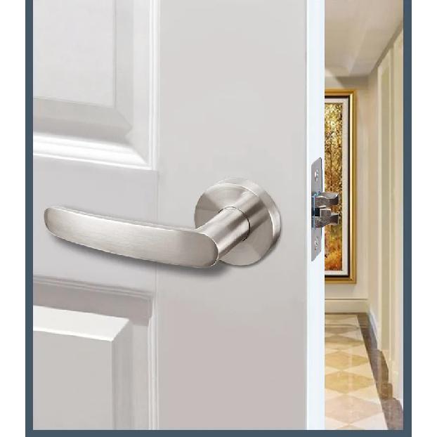 Door Handle Door Handle Lock Square Slot Privacy Mask Interior Bedroom Room Bathroom Three-bar Ball Lock Hardware