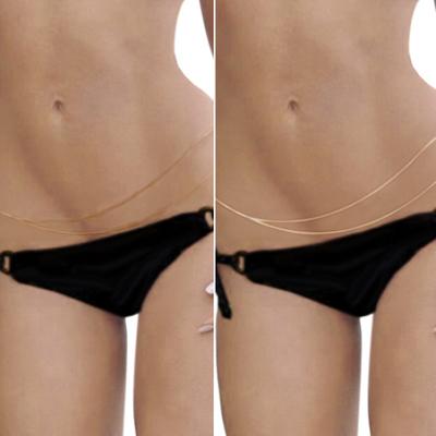 Divatos női dupla rétegű szexi tengerparti bikini deréklánc hasi testlánc