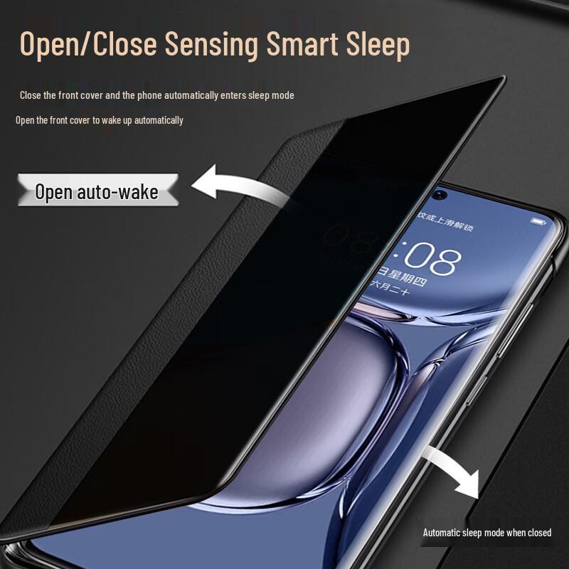 KOOLIFE Smart View Genuine Leather Flip Case