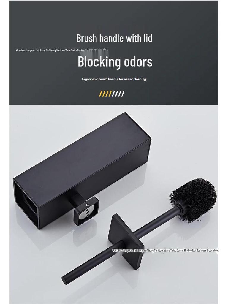 Stainless Steel Wall-Mounted Toilet Brush Set with Lid - Odor-Proof Bathroom Cleaning Tool