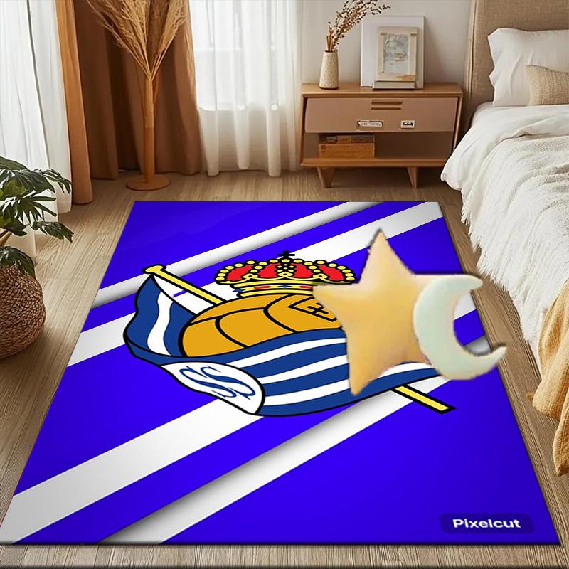 Real Sociedad Rug Game Carpet, Floor Mat for Bedroom Living Room Entryway Rug, Home Decor Idea Gift for Christmas Birthday