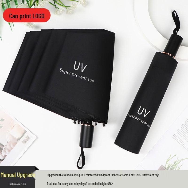 Peptide Silver Titanium Sunscreen Dual-Use Umbrella: Reflective, Sun & Rain Protection, VIP Princess Five-Fold Design.