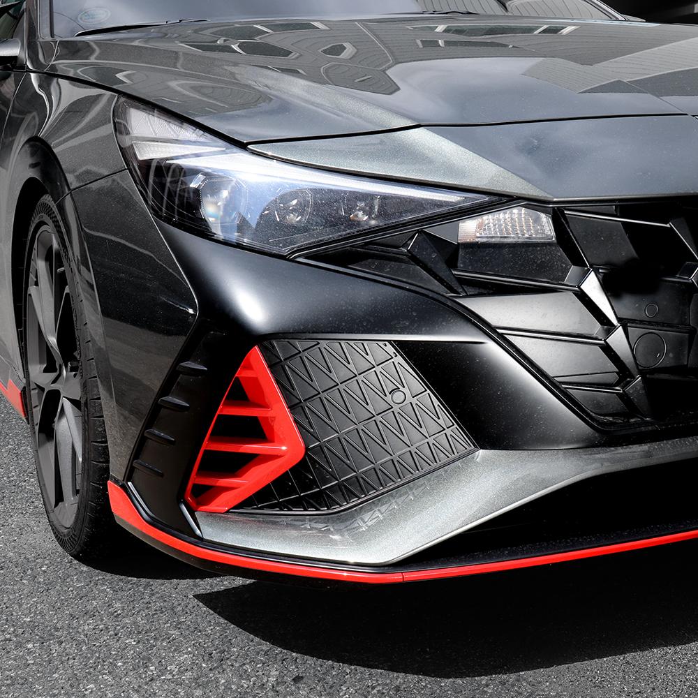 Red Front Fog Light Lamp Decoration Cover Trim For Hyundai Elantra CN7-N Line LHD/RHD