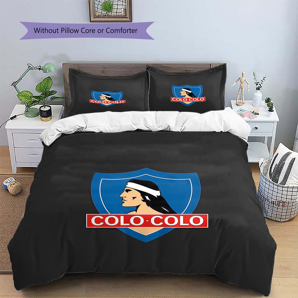 Club Deportivo Colo-Colo Pattern Bedding Quilt Set Home Decoration Gift (1 * duvet cover + 2 * pillowcase without core)