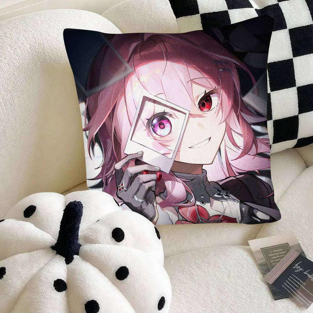 Evernight Niedliches Mädchen Honkai Star Rail Kissenbezug Quadratisches Kissen Schlafzimmer Sofa Freizeit Komfort Kissen Auto Heimdekoration