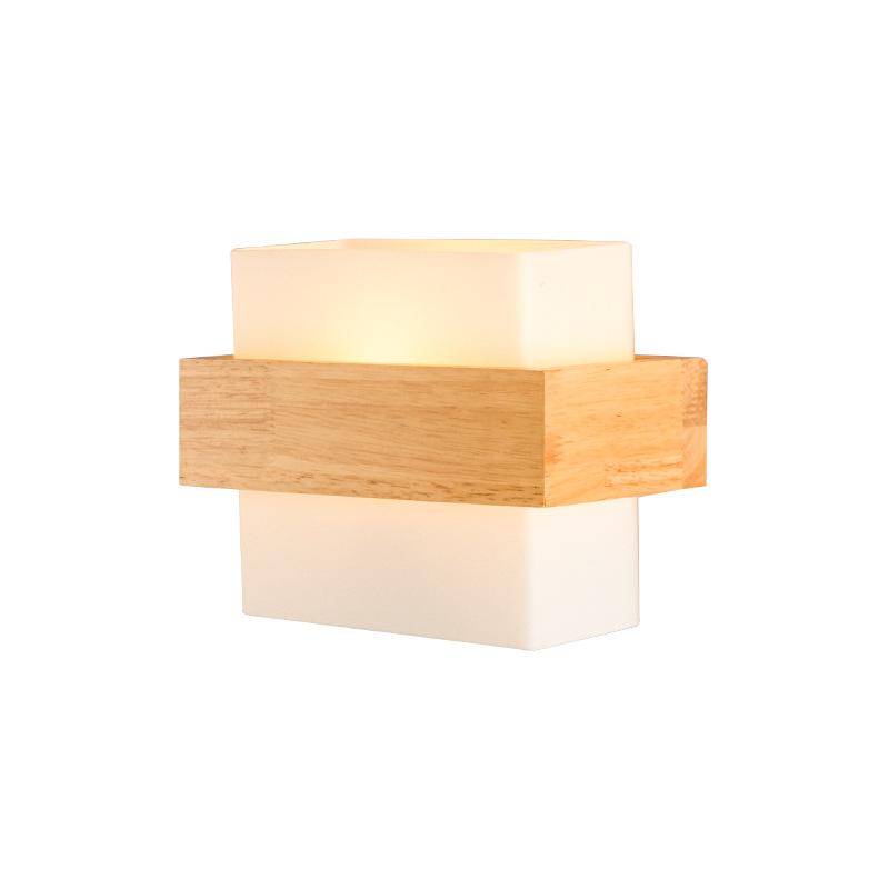 Wooden Led Wall Lamp Bedroom Bedside Lamp Japanese Style Study Living Room Balcony Stair Light