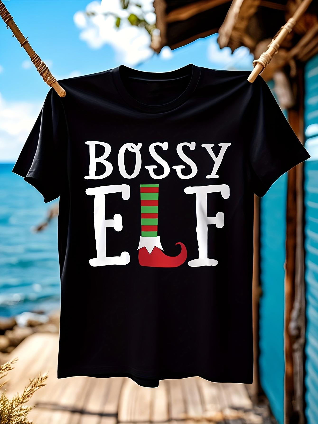 Funny Tshirt Funny Christmas Elf Meme Tshirt - BOSSY ELF ... S
