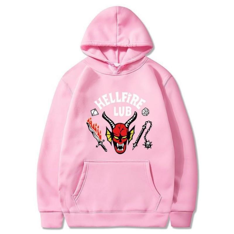 Mens Hooded Sweatshirt Loose Fit Trendy Print Casual Sportswear