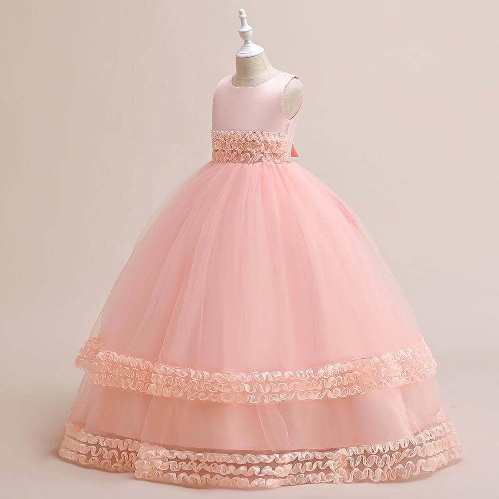 4-14 Years Teenage Bridesmaid Flower Girls Dress Children Clothes Evening Princess Wedding Kids Dresses For Girls Evening Party Dress