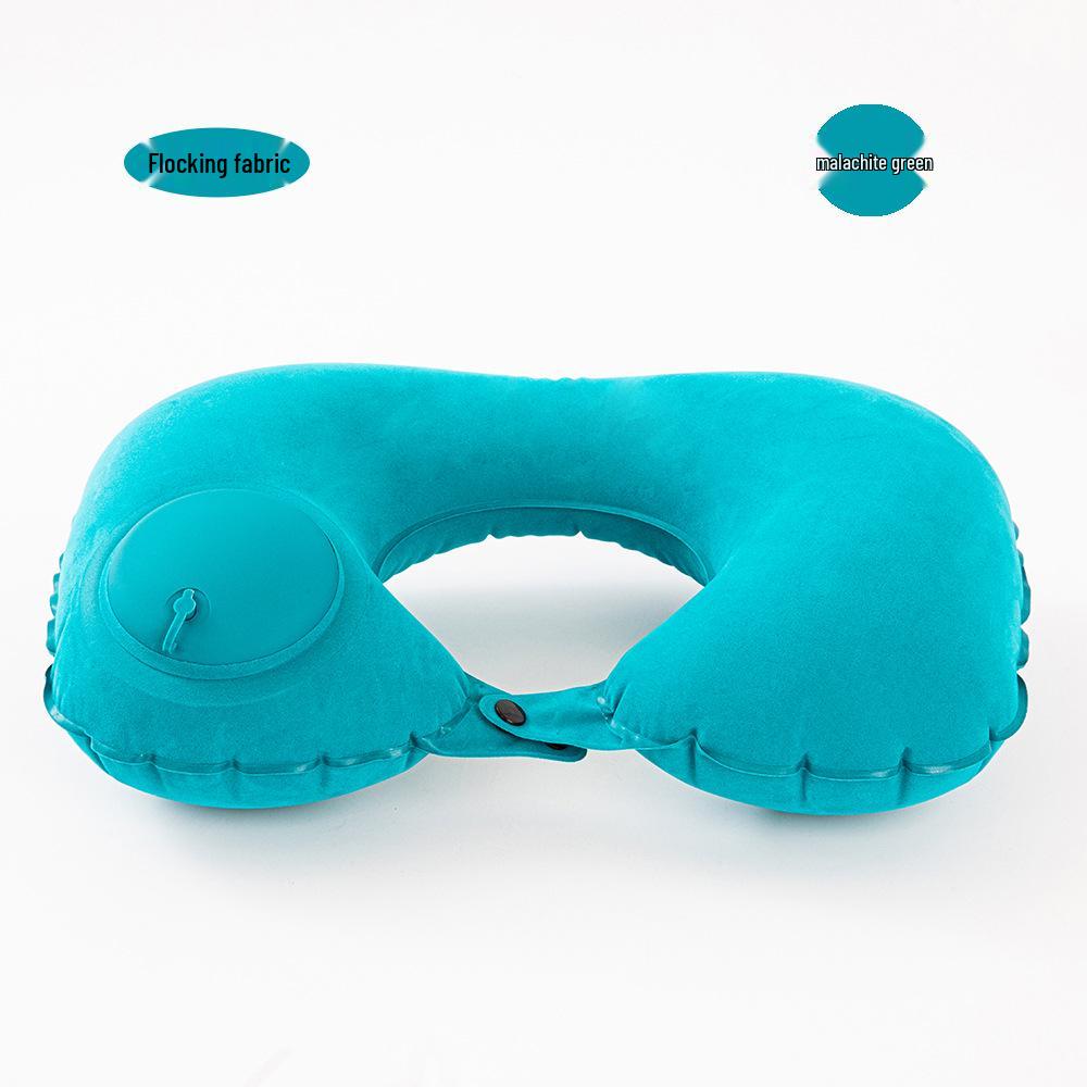 Inflatable U-Shape Travel Neck Pillow - Portable Airplane, Train, Car Support Pillow