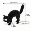 3D Printed Spiky Cat Keychain Stereo Tactile Fidget Grip Toy Black Cat Keychain  Cat Lovers